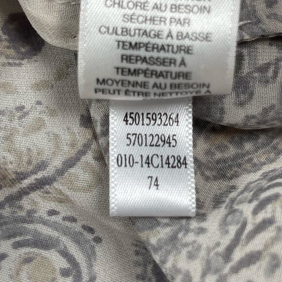 Chicos Top Womens 2 / US Large Paisley Animal Print Semi-sheer Sharkbite Hem - Picture 16 of 16